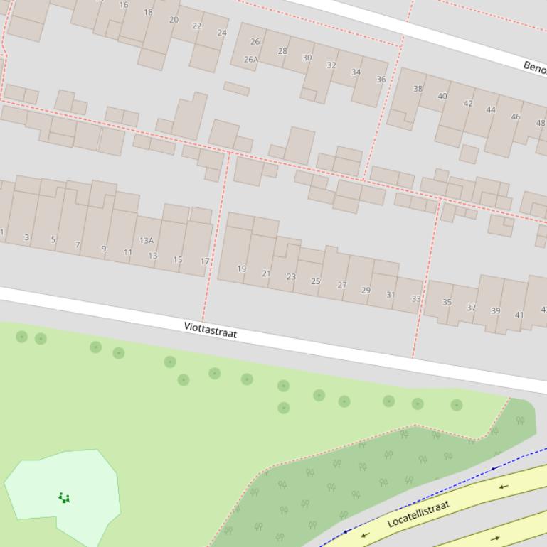 Kaart van de Viottastraat.