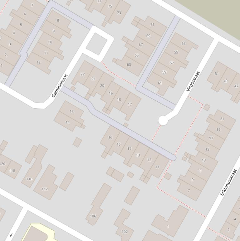 Kaart van de Virgostraat.