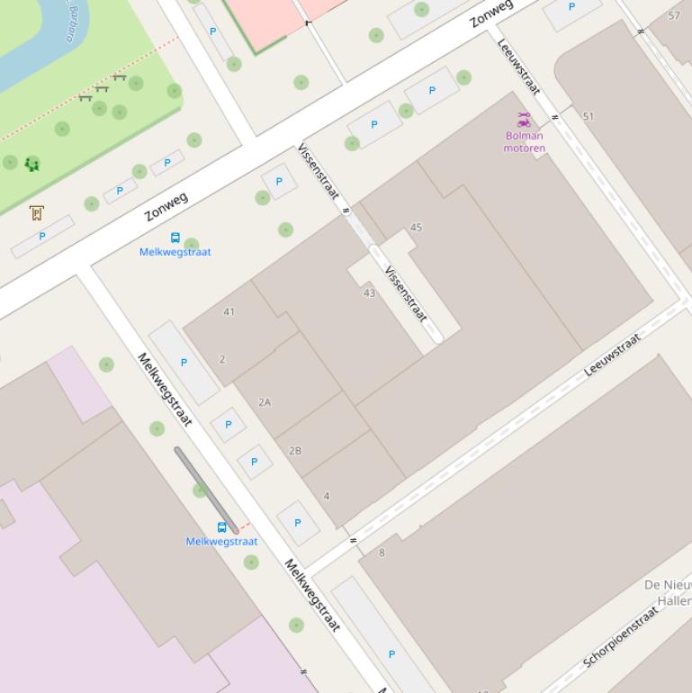 Kaart van de Vissenstraat.