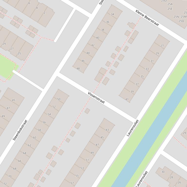 Kaart van de Vissenstraat.