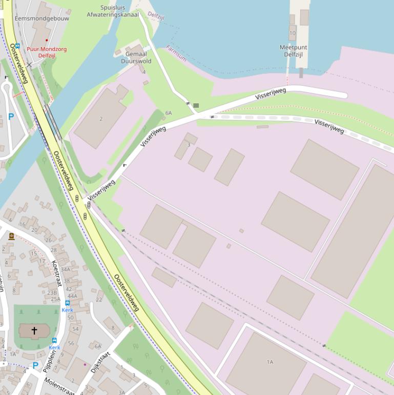 Kaart van de Visserijweg.