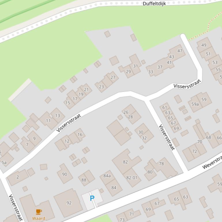 Kaart van de Vissersstraat.