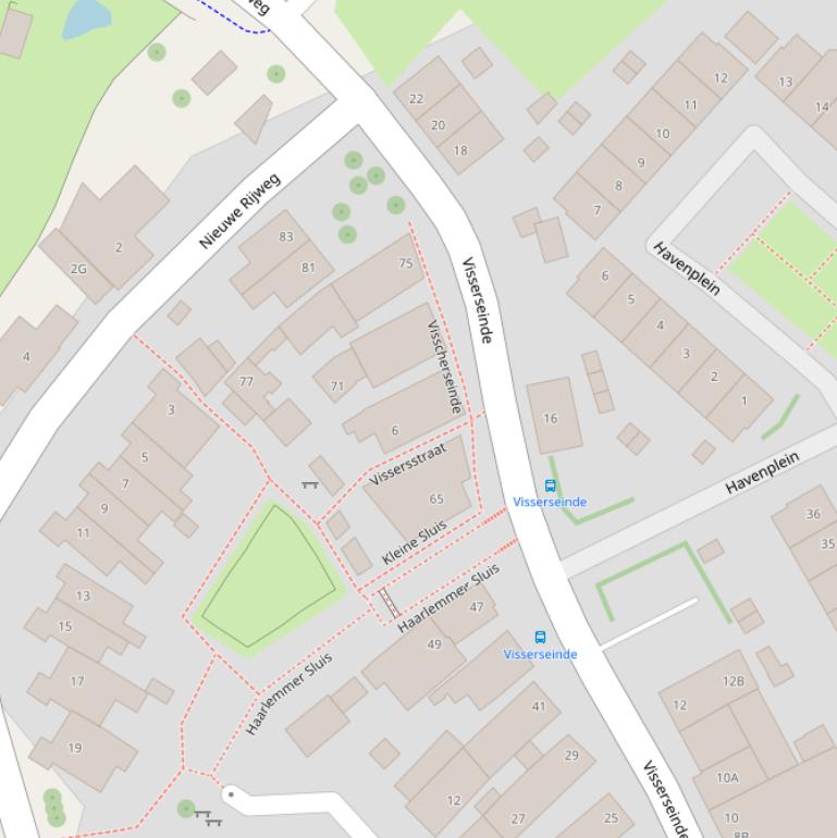 Kaart van de Vissersstraat.