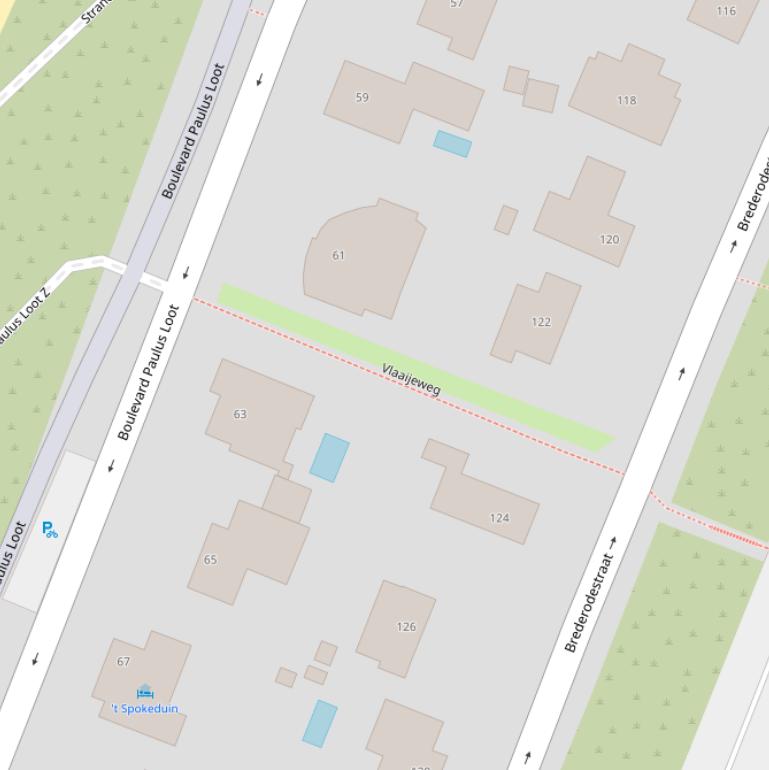 Kaart van de Vlaaijeweg.