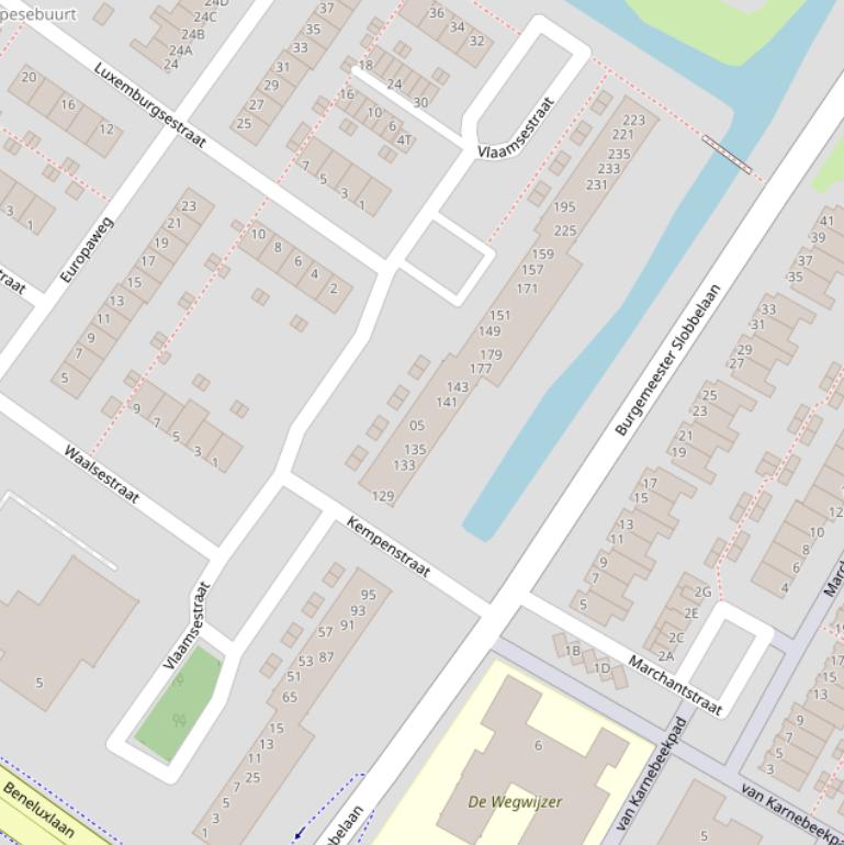 Kaart van de Vlaamsestraat.