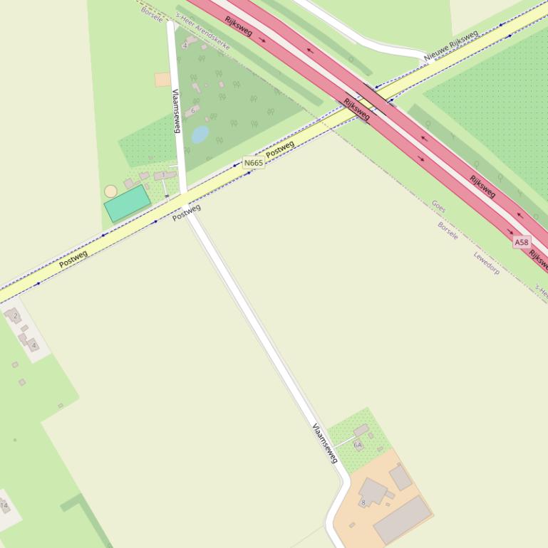 Kaart van de Vlaamseweg.