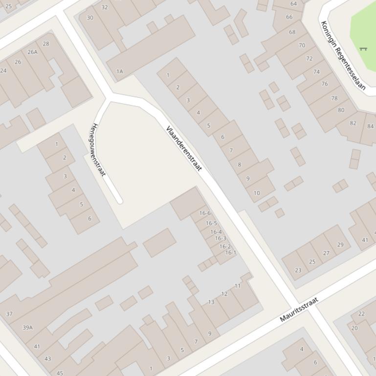 Kaart van de Vlaanderenstraat.