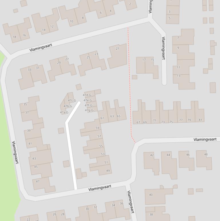 Kaart van  Vlamingvaart.