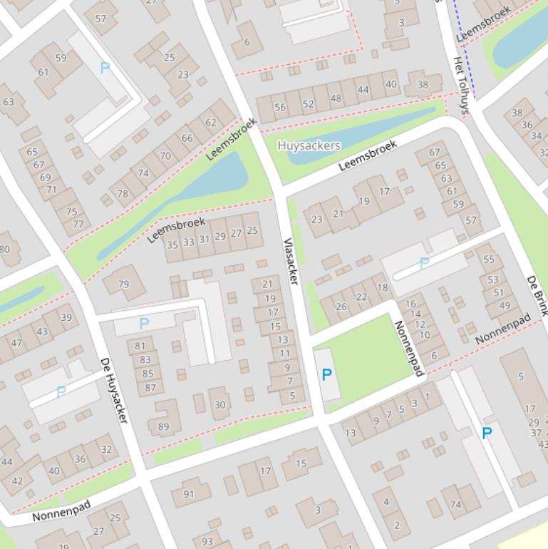 Kaart van  Vlasacker.