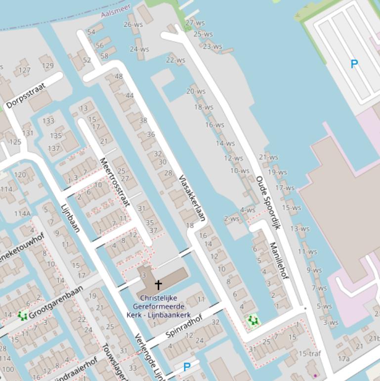 Kaart van de Vlasakkerlaan.