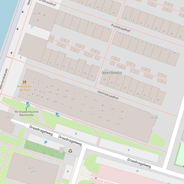 Kaart van de Vlechtdraadhof.