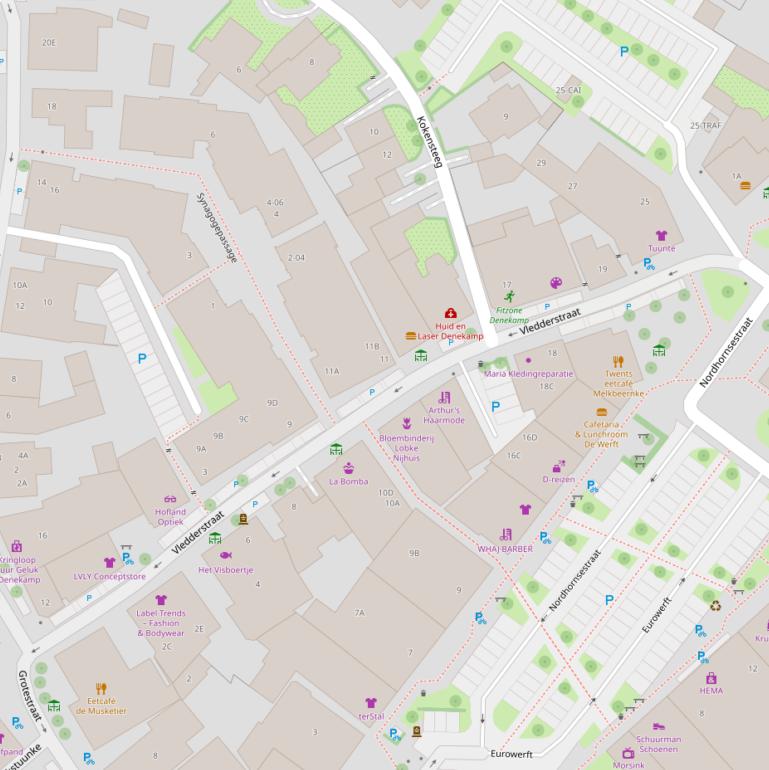 Kaart van de Vledderstraat.