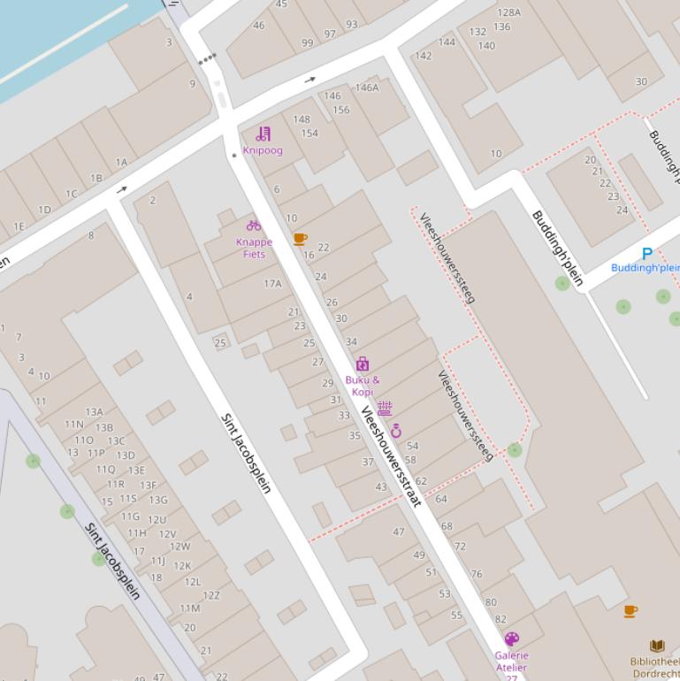 Kaart van de Vleeshouwersstraat.