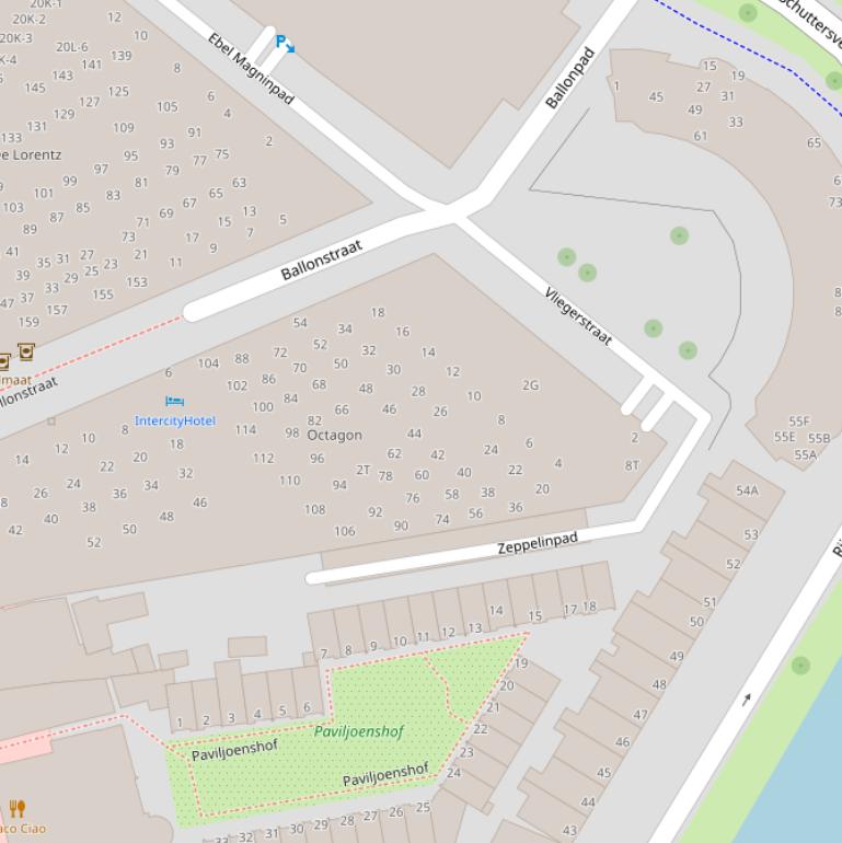 Kaart van de Vliegerstraat.