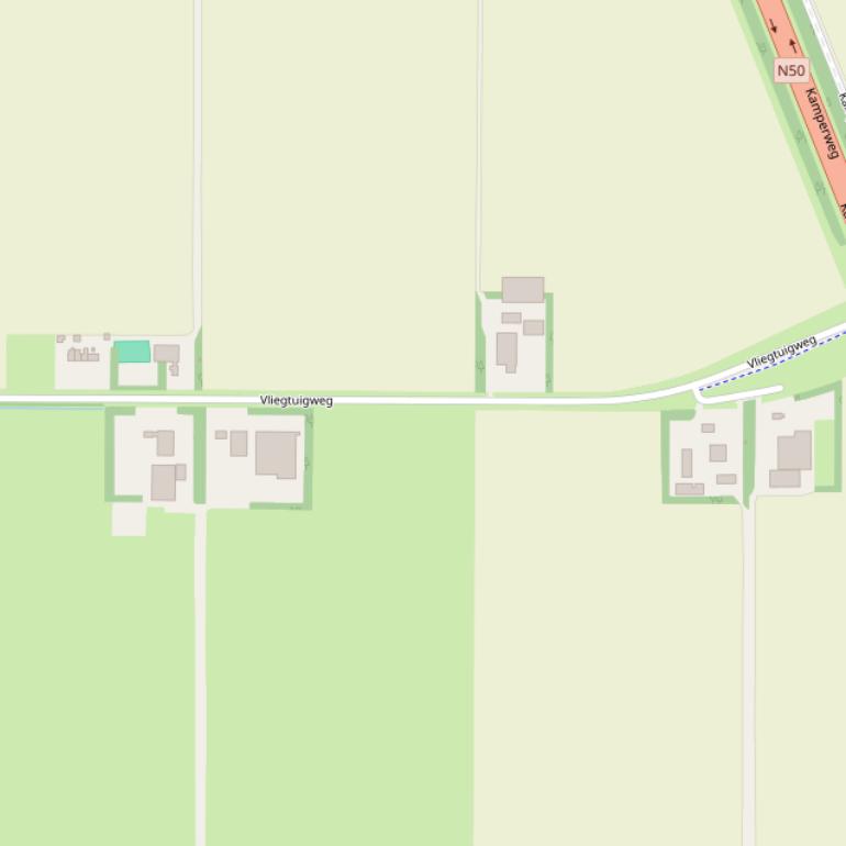 Kaart van de Vliegtuigweg.