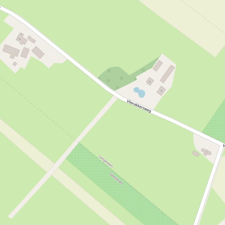 Kaart van de Vlierakkersweg.