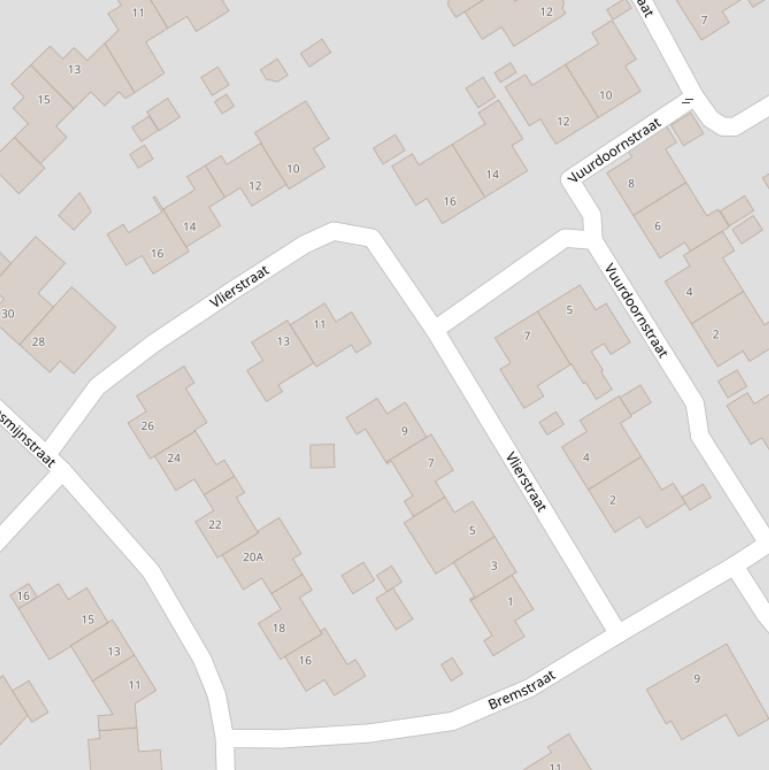 Kaart van de Vlierstraat.