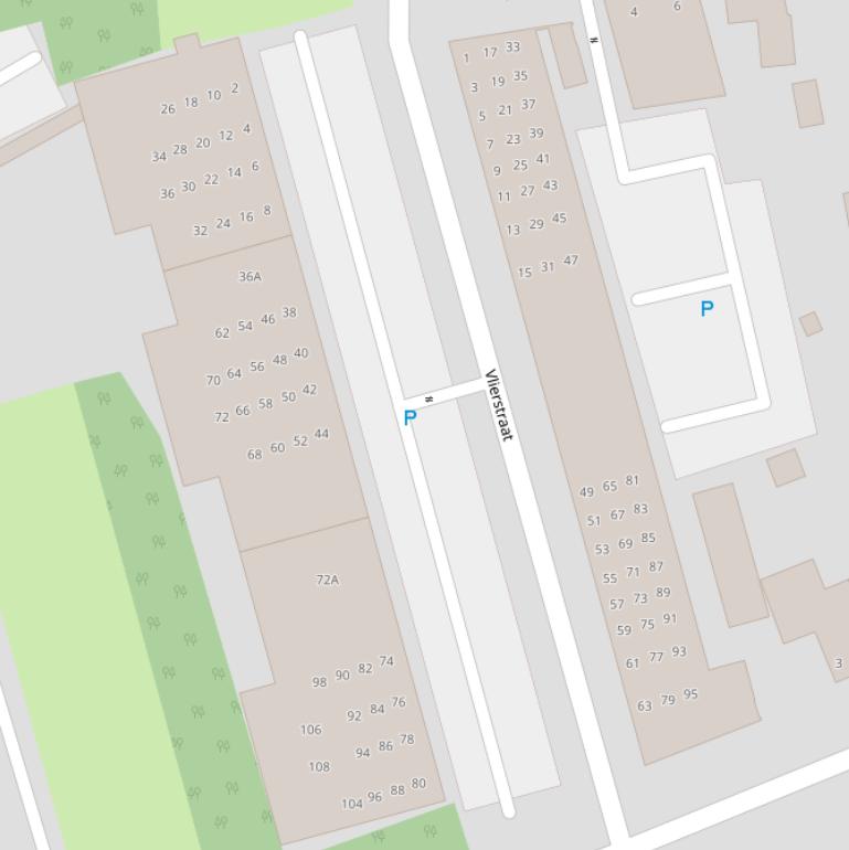 Kaart van de Vlierstraat.