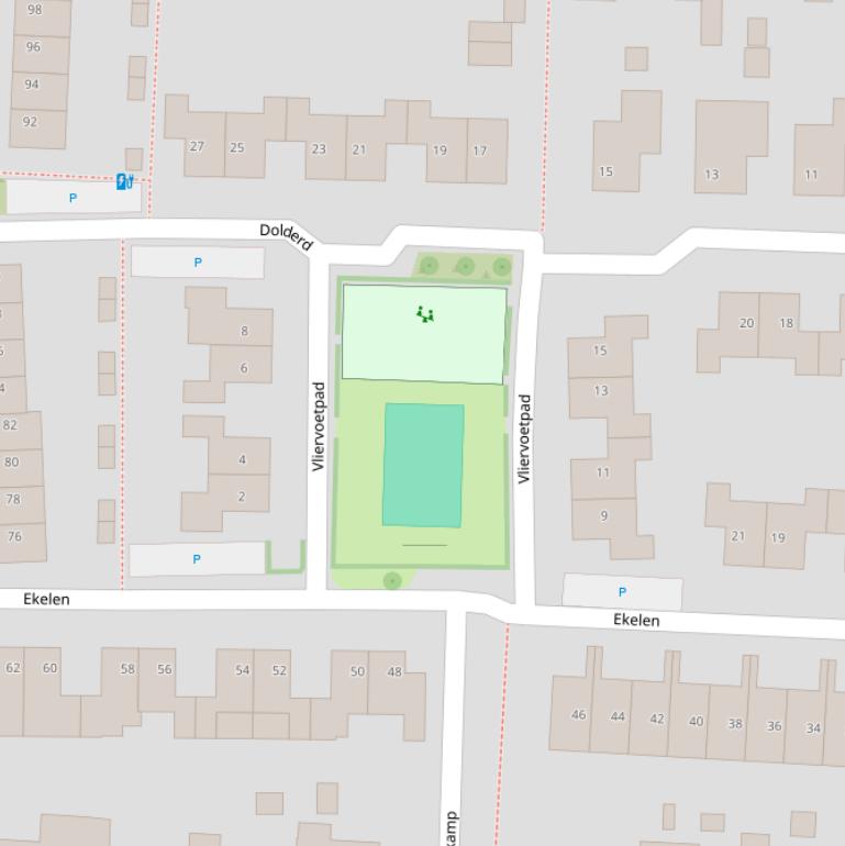 Kaart van het Vliervoetpad.