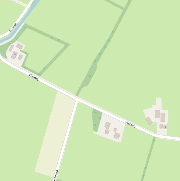 Kaart van de Vlierweg.