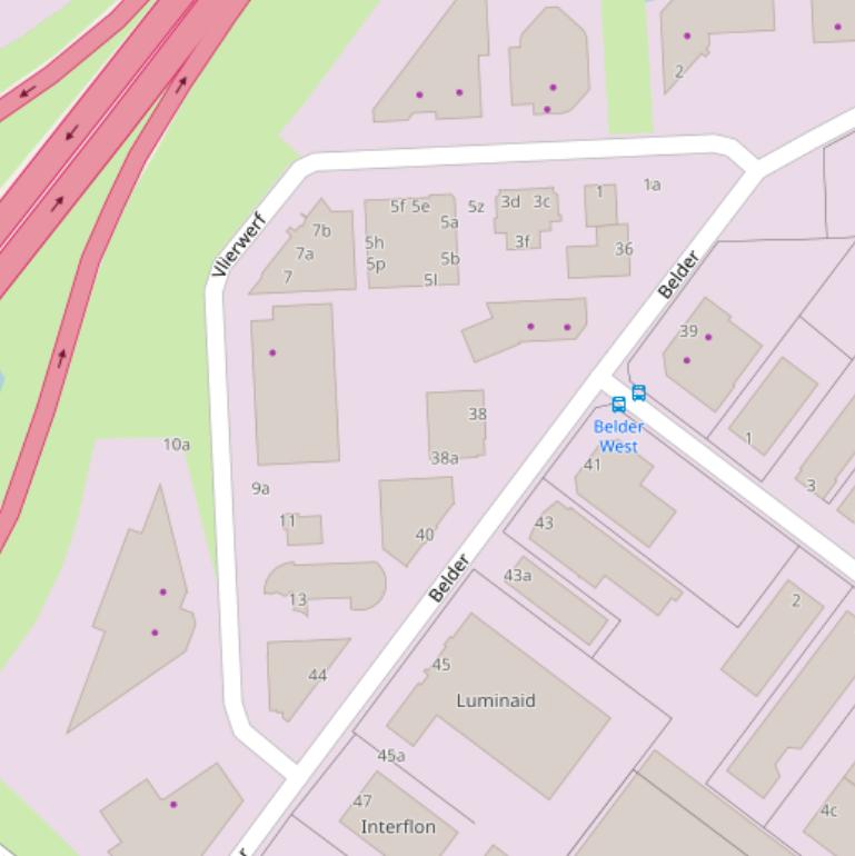 Kaart van het Vlierwerf.