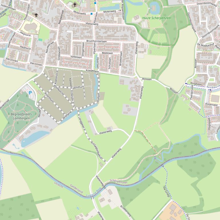 Kaart van de Vlieterweg.