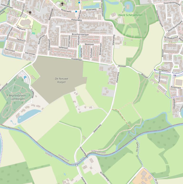 Kaart van de Vlieterweg.