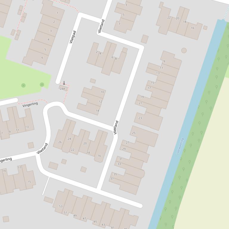 Kaart van  Vlietland.