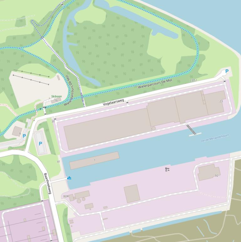 Kaart van de Vogelaarsweg.