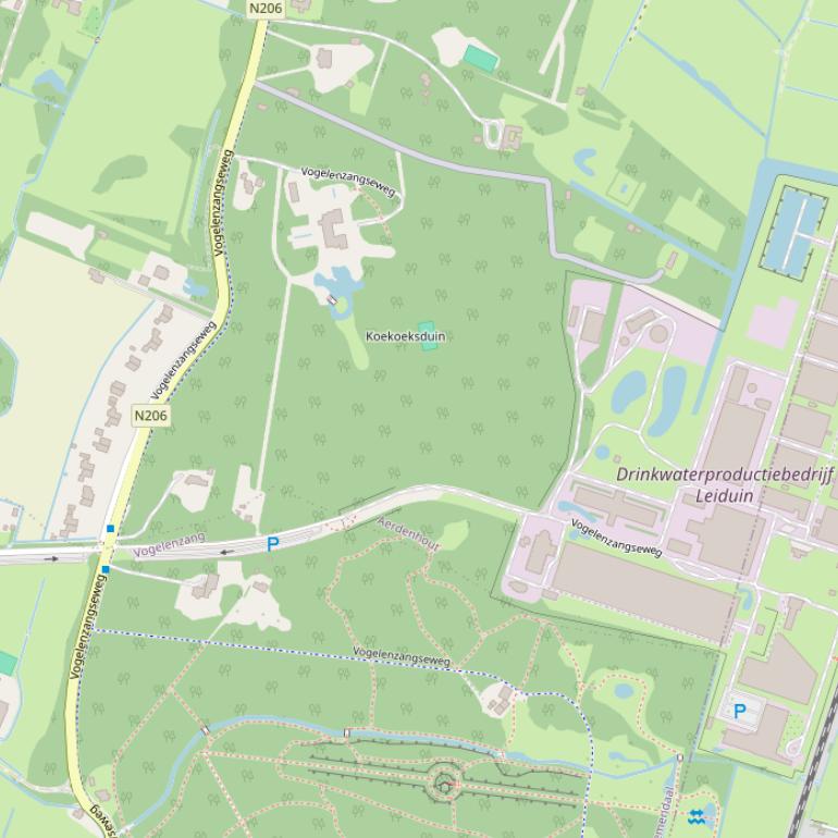 Kaart van de Vogelenzangseweg.