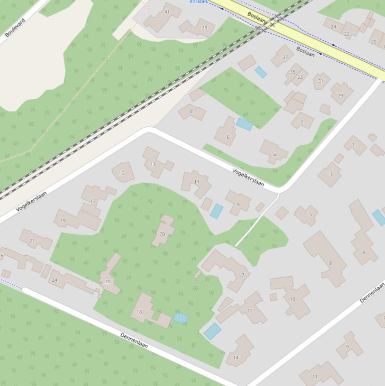 Kaart van de Vogelkerslaan.