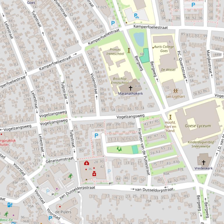 Kaart van de Vogelzangsweg.