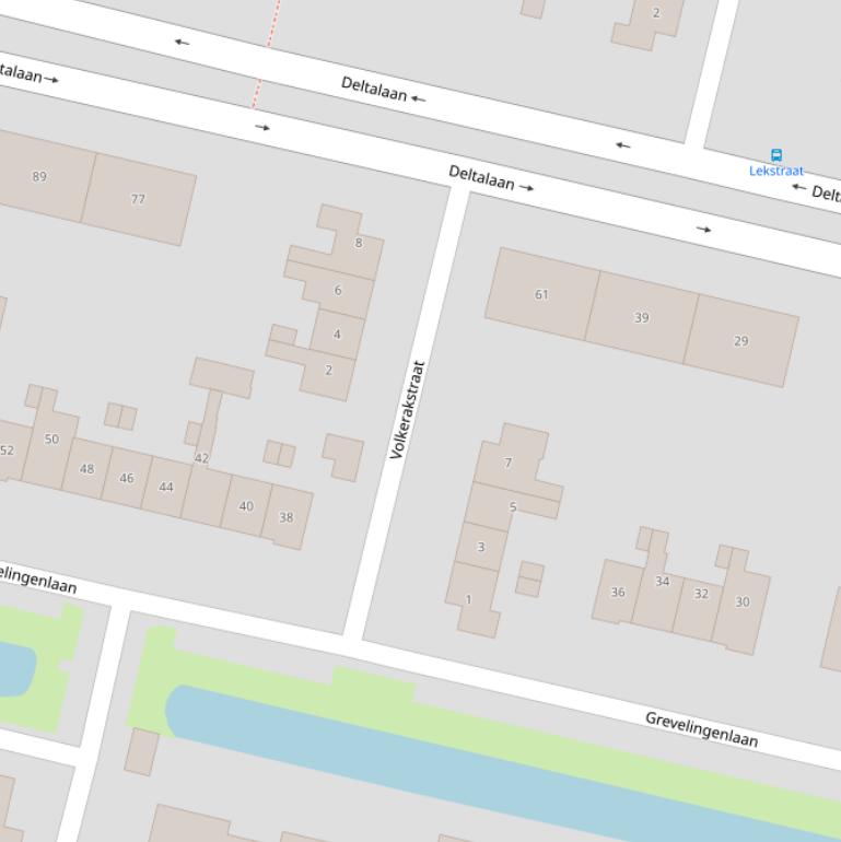 Kaart van de Volkerakstraat.