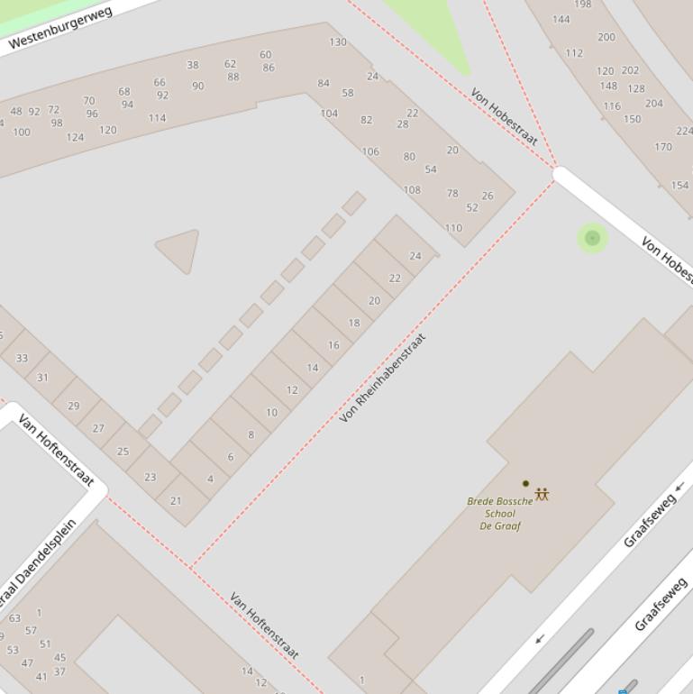 Kaart van de Von Rheinhabenstraat.