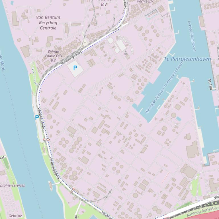 Kaart van de Vondelingenweg.