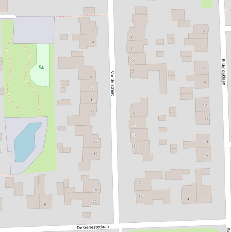 Kaart van de Vondelstraat.