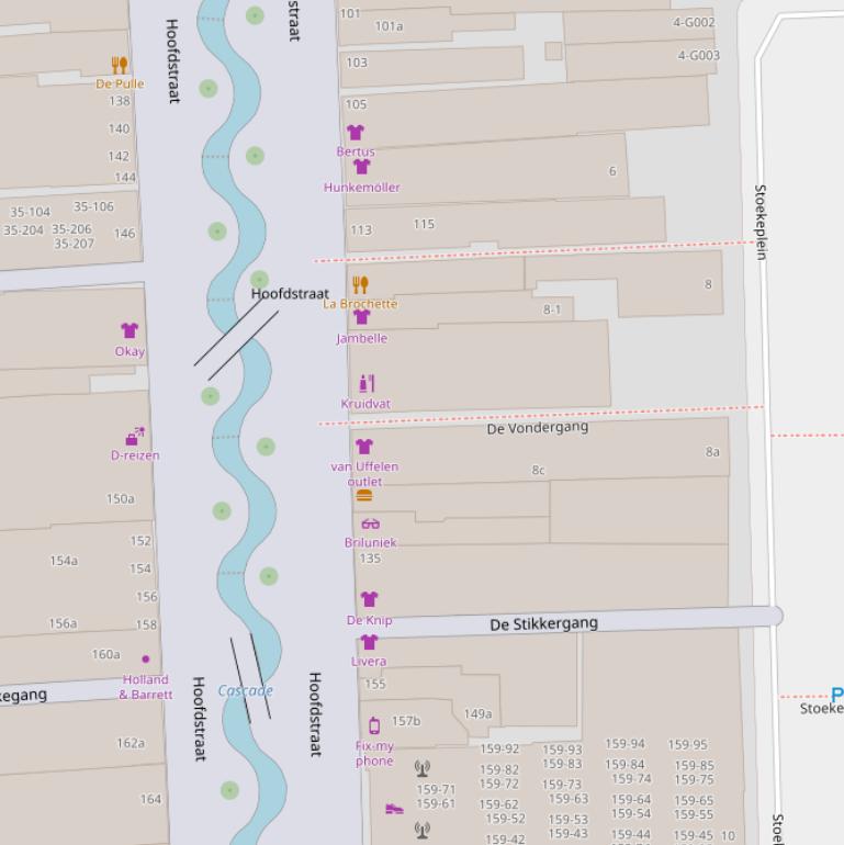 Kaart van  Vondergang.