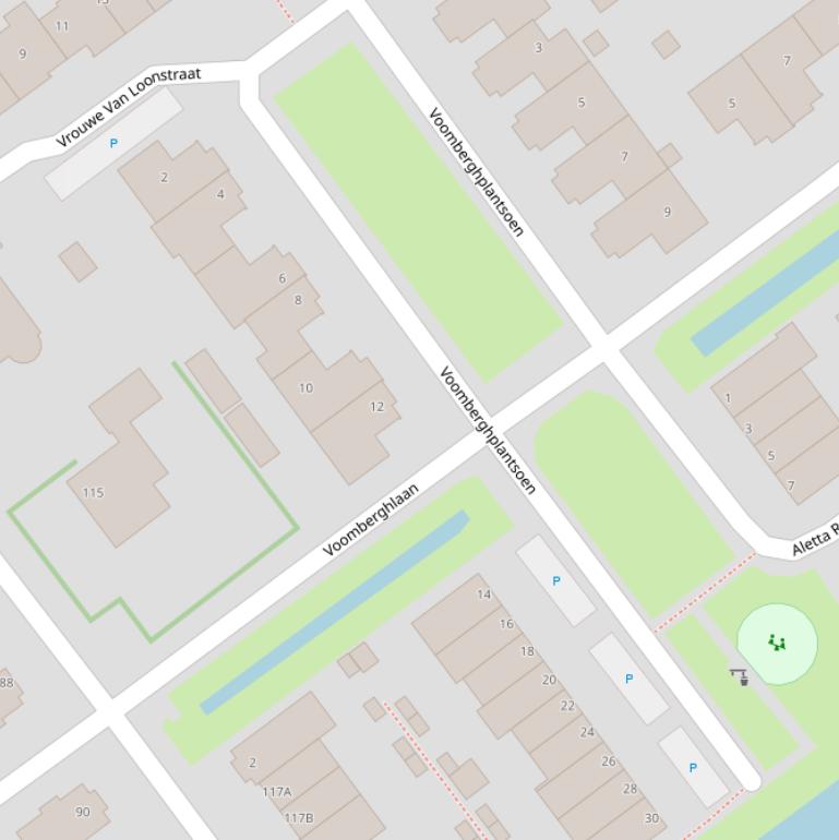 Kaart van het Voomberghplantsoen.