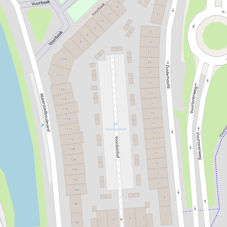 Kaart van de Voorduinhof.