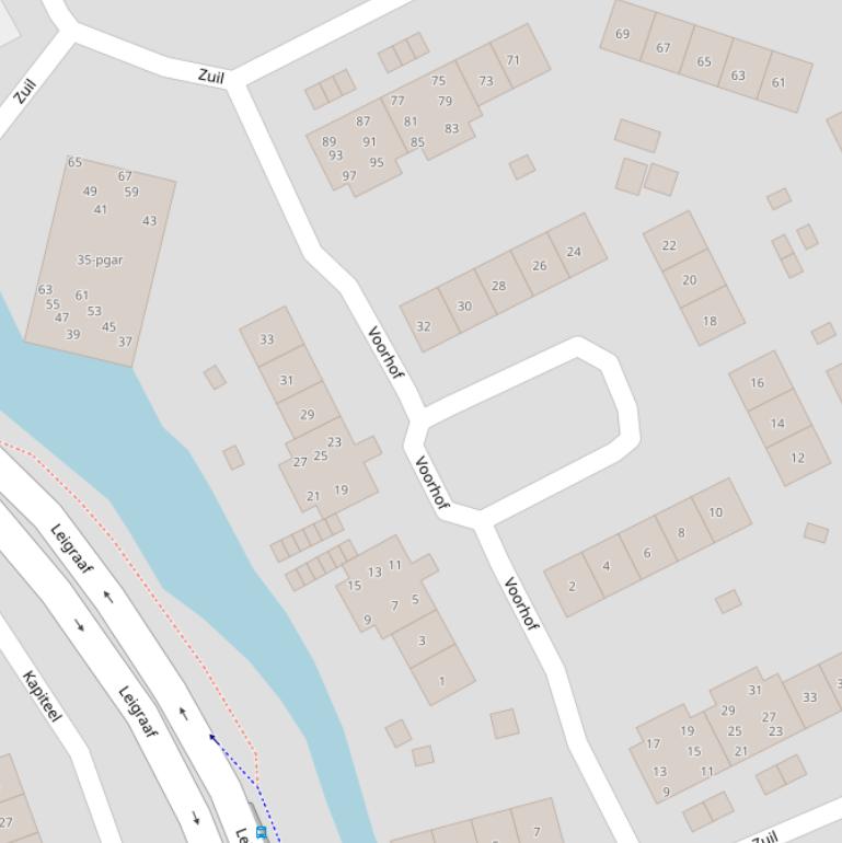 Kaart van de Voorhof.