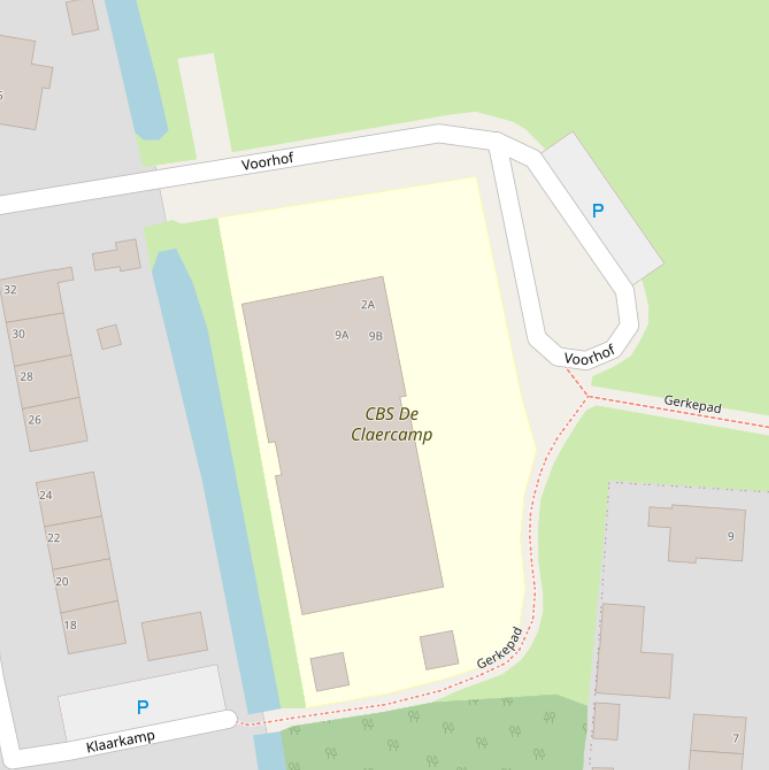 Kaart van de Voorhof.