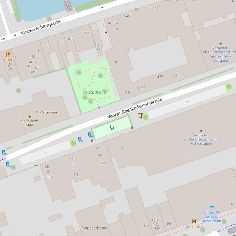 Kaart van  Voormalige Stadstimmertuin.