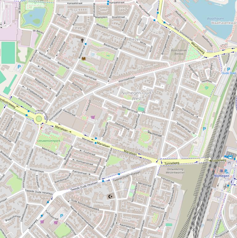 Kaart van de Voorstadslaan.