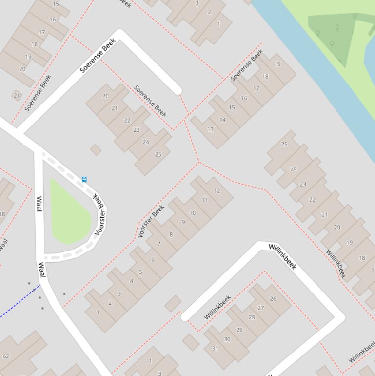 Kaart van  Voorster Beek.