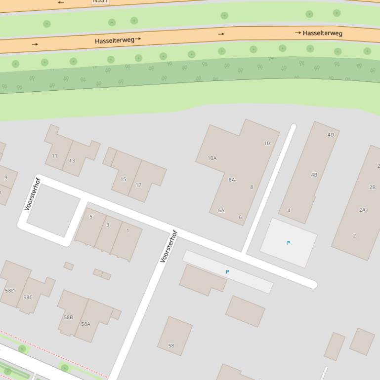 Kaart van de Voorsterhof.