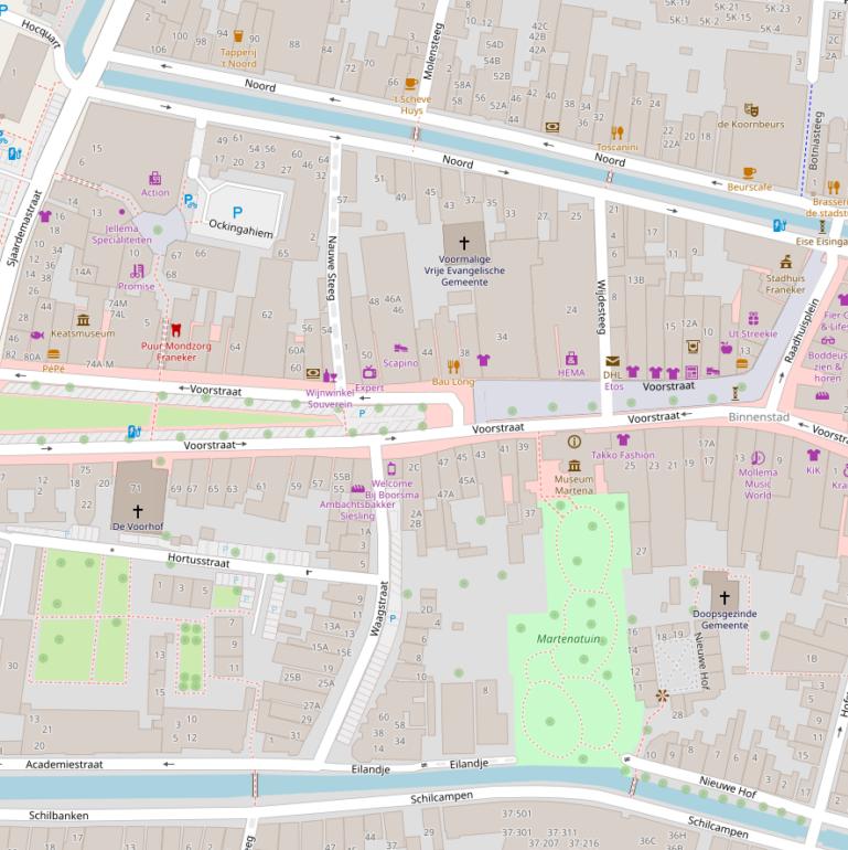 Kaart van de Voorstraat.