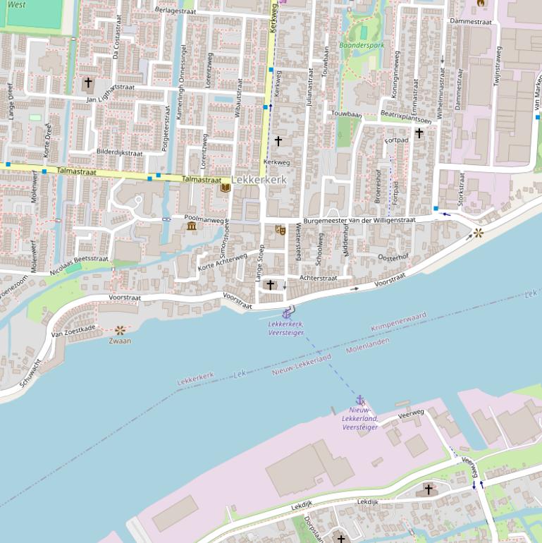 Kaart van de Voorstraat.