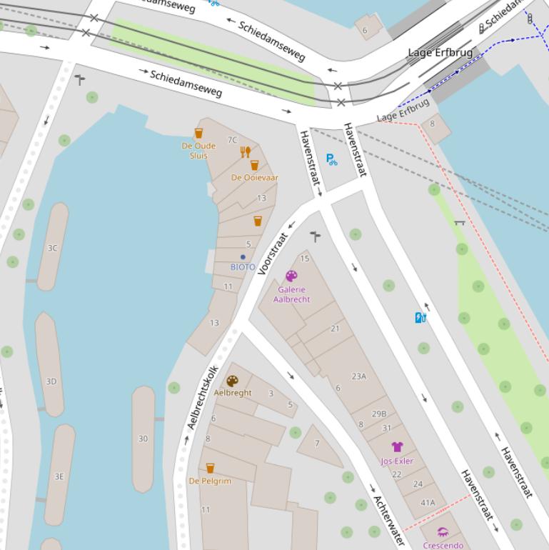 Kaart van de Voorstraat.