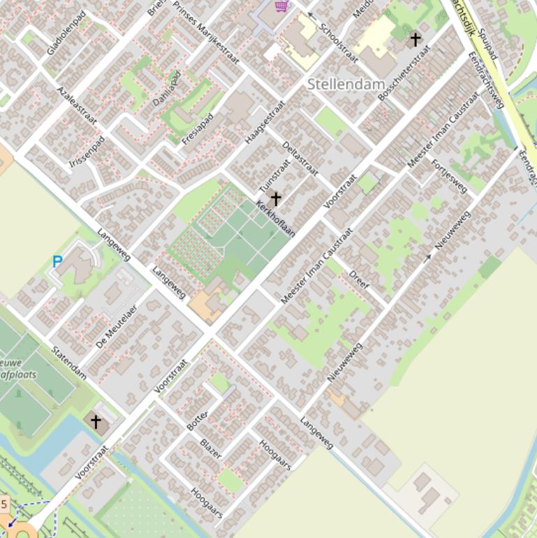 Kaart van de Voorstraat.