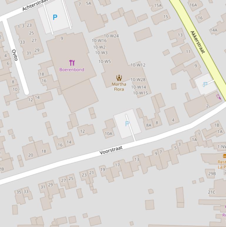 Kaart van de Voorstraat.